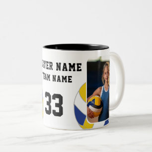 Volleyballspieler Name Nummer Team 2 Fotos Zweifarbige Tasse