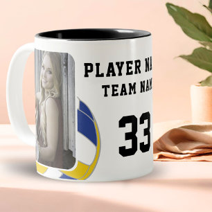Volleyballspieler Name Nummer Team 2 Fotos Zweifarbige Tasse