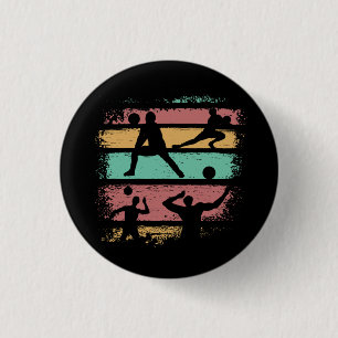 Volleyballspieler Retro Vintage Button