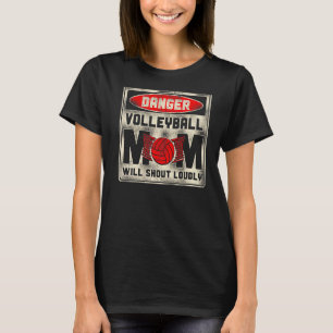 Volleyballspieler Team Mutti Mutter Vintage Gefahr T-Shirt