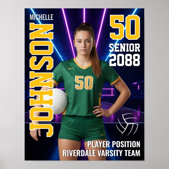 Volleyballspieler Teamfoto Benutzerdefinierte Spor Poster (Vorne)