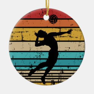 Volleyballspieler vintage retro keramik ornament