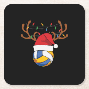 Volleyballspieler Volleyball Weihnachten Rechteckiger Pappuntersetzer