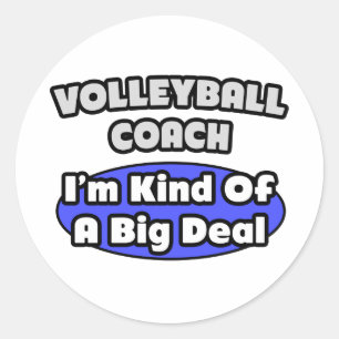 Volleyballtrainer...Big Deal Runder Aufkleber