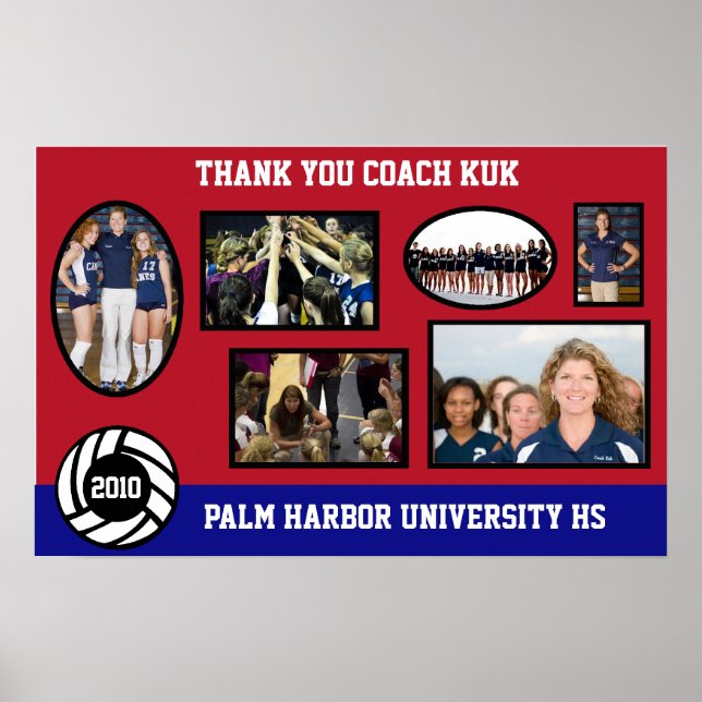 VolleyChick Custom Volleyball Foto Frame Poster 2 (Vorne)