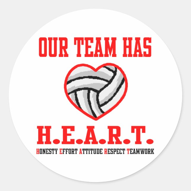 VolleyChick Heart Runder Aufkleber (Vorderseite)
