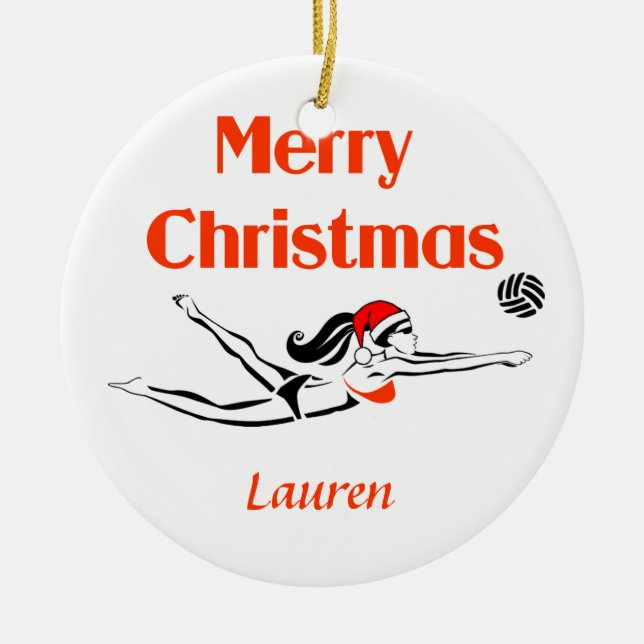 VolleyChick kundenspezifische BeachChick Keramikornament (Vorne)