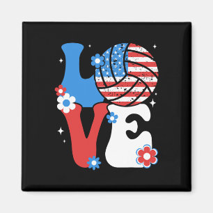 Volleyll Liebe 4. Juli US-amerikanische Fahne frei Magnet