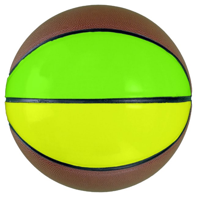 Vollfarben Neongelb und grün Basketball (Vorderseite)