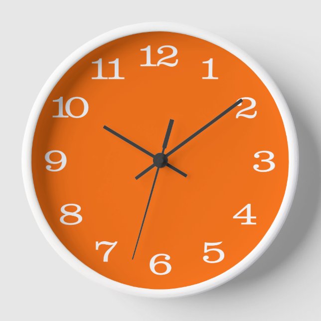 Vollfarben, weiß, neonorange uhr (Vorderseite)