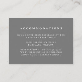 Vollfarbige Hochzeitsunterkünfte in Grau Begleitkarte