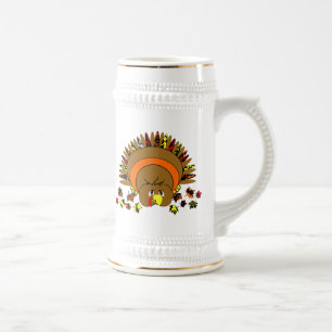 Vollfarbiger Erntedank Türkei Bierglas