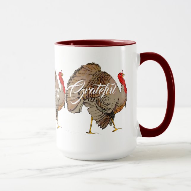 Vollfarbiger Erntedank Türkei Tasse (Rechts)