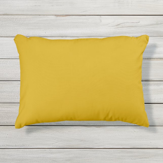 Vollfarbiger Senf gelb Kissen Für Draußen (Vorderseite)