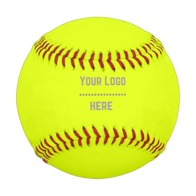 Vollfarbiges fluoreszierendes Gelb - Ihr Logo  Baseball (Vorderseite)