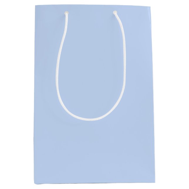 Vollfarbiges, helles Baby Blau Mittlere Geschenktüte (Vorderseite)