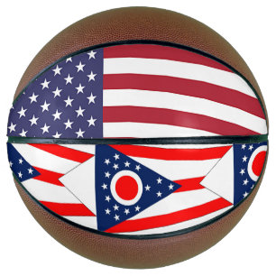 Vollformat-Basketball mit Flagge von Ohio, USA Basketball