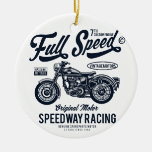 Vollgas-Speedway-Rennen Keramik Ornament