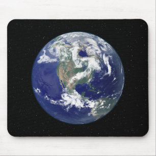 Völlig beleuchtete Erde zentriert auf Nordamerika Mousepad