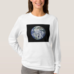 Völlig beleuchtete Erde zentrierte auf dem Nordpo T-Shirt