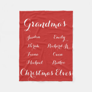 Völlig Cutomizable Grandkids-Weihnachtselfe Fleecedecke