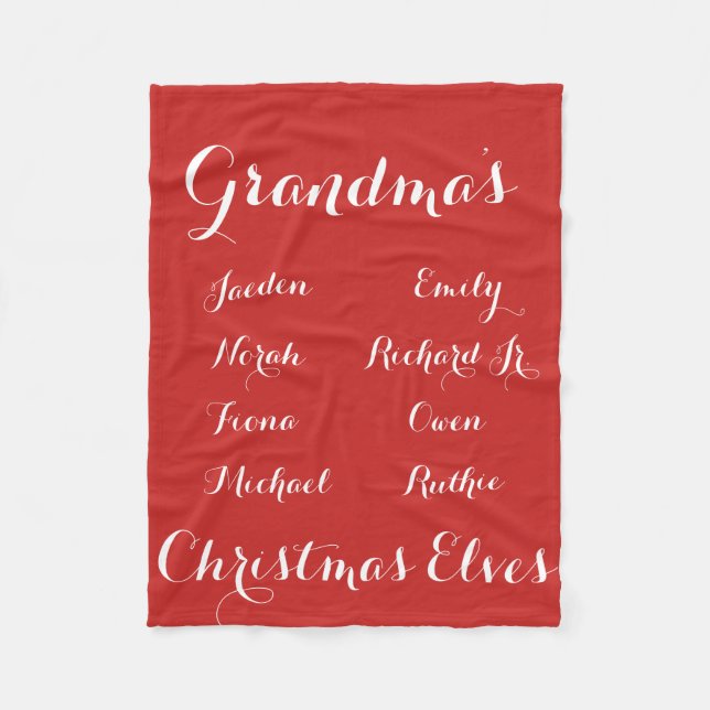 Völlig Cutomizable Grandkids-Weihnachtselfe Fleecedecke (Vorderseite)