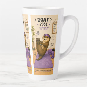 Völlig entspannte Bootspose, dunkles Lila Milchtasse