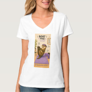 Völlig entspannte Bootspose, Dunkles Lila T-Shirt