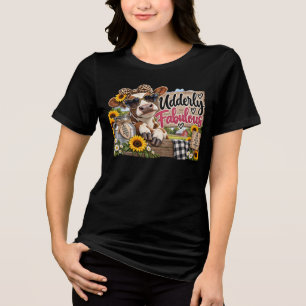 Völlig fantastische Kuh-Grafik Tri-Blend Shirt