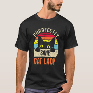 Völlig normale Katzenlady  Katze Retro Vinta T-Shirt