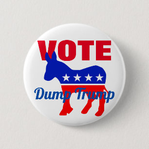 VÖLLIG Patriotic Donkey, Stars, Dump Trump Button