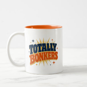 Völlig Verrückt - Retro-Typografie-Design Zweifarbige Tasse