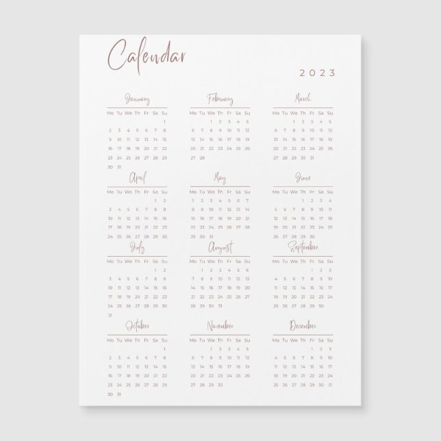 Volljährig anzeigen 2023 Kalender Magnetkarte (Vorderseite)
