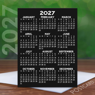 Volljähriger Ansichtskalender - Grundlegende Minim Postkarte