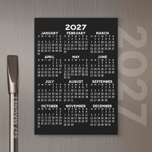 Volljähriger Ansichtskalender Schwarze Magnetkarte Magneteinladung