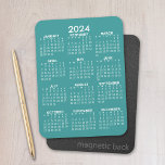 Volljähriges Ansichtskalender 2024 - Aquamariner B Magnet<br><div class="desc">Ein minimaler,  einfacher 12-monatiger Kalender mit einem soliden Hintergrund. Eine Standardsuche nach Ihrem Zuhause-Büro oder Schulfach.</div>