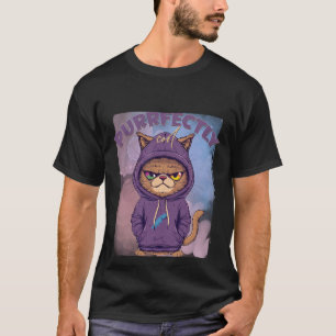 Vollkommen cool sassy Katze mit Hoodie T-Shirt