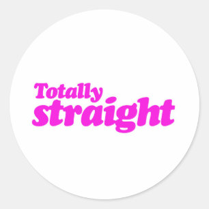 VOLLKOMMEN GERADE PINK -.png Runder Aufkleber