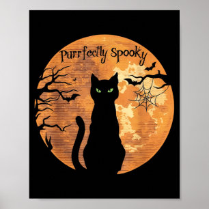 Vollkommen gruseliger Halloween-Schwarzkatzenliebh Poster