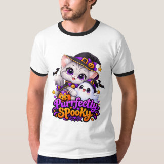Vollkommen gruseliges Halloween-Katzenglöckchen-T- T-Shirt