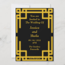 Vollkommene Einladung zur Hochzeit in Schwarz und 