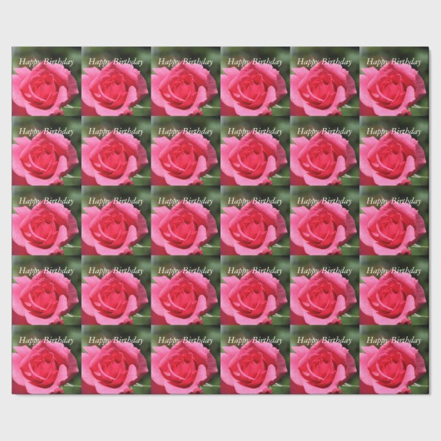 vollkommenes, schönes Foto mit heißen rosa Rose Geschenkpapier (Saum)
