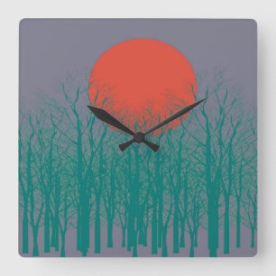 Vollmond #6 quadratische wanduhr