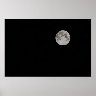 Vollmond am dunklen Himmel Poster