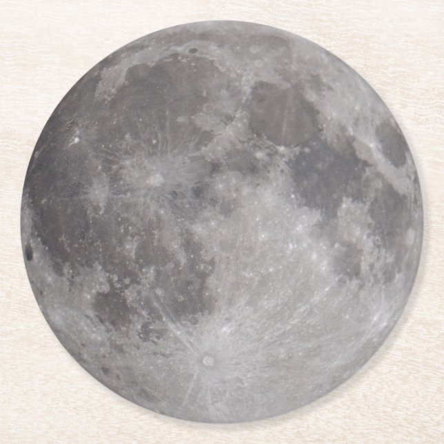 Vollmond Astronomie-Thema Runder Pappuntersetzer (Vorderseite)