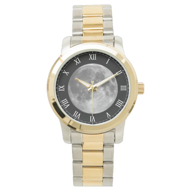 Vollmond Astronomie-Uhr Armbanduhr (Vorderseite)