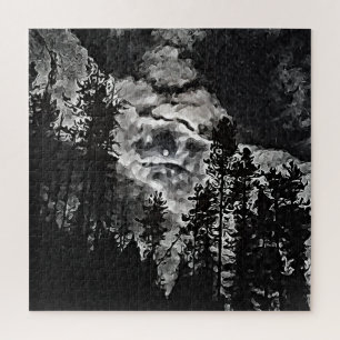 Vollmond auf einem bewölkten Nachtposter Abstrakte