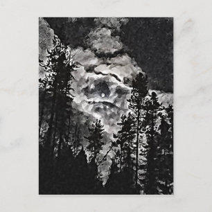 Vollmond auf einem bewölkten Nachtposter Abstrakte Postkarte
