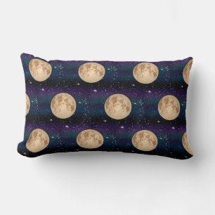 Vollmond auf Starry Night Hand gezogen Lendenkissen