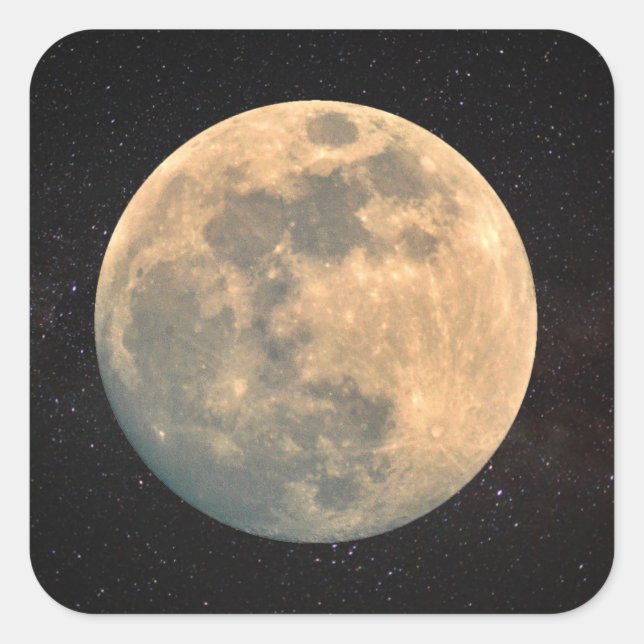 Vollmond-Aufkleber Quadratischer Aufkleber (Vorderseite)